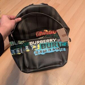 Burberry Black and Multi-Color Logo Backpack